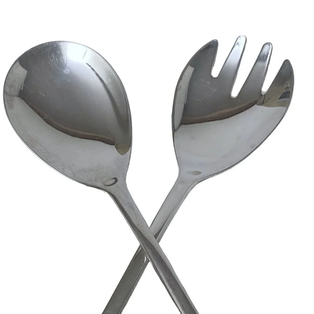 Vintage Salad Servers MK Silverplate Serving Fork and Spoon 9.25